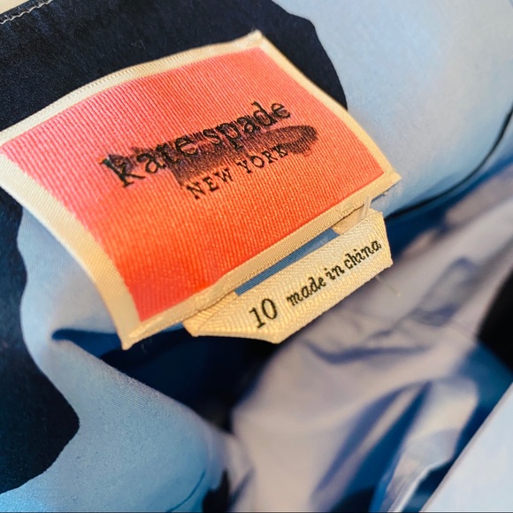 Kate Spade Tea Garden Blue & Orange Floral Print Cotton Midi Dress - Picture 10 of 13